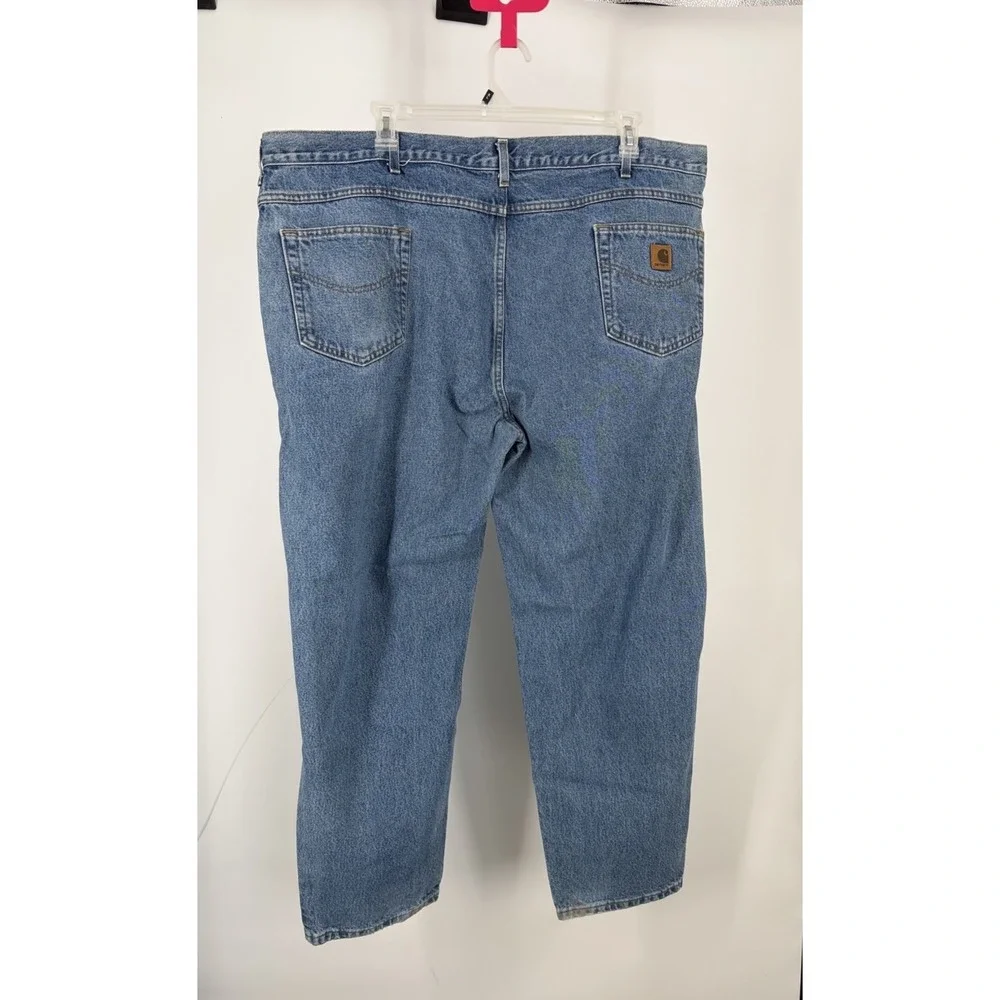 Carhartt B17 DST Relaxed Fit Jeans 48x32 Light Wash Workwear Ranch Western Denim